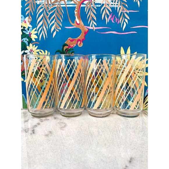 Vintage Stripe Retro Collins Glasses. Set of 4. - Picture 4 of 6